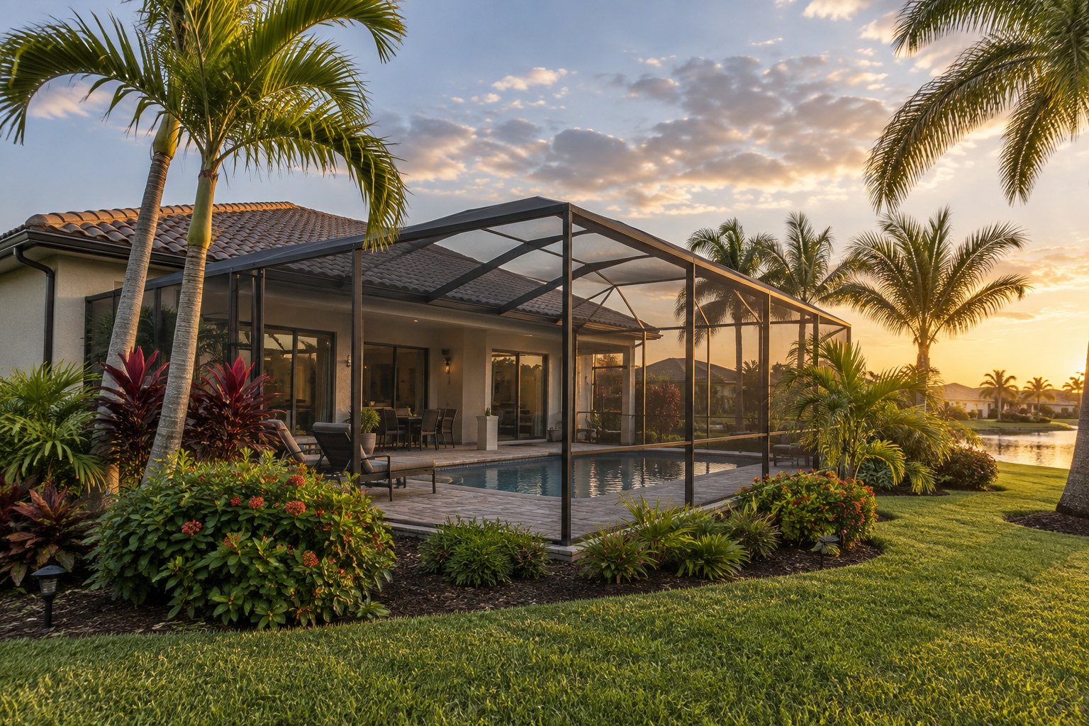 A Southwest Florida home with a screened pool
